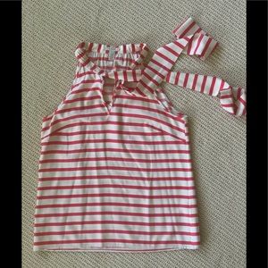 J Crew silk tie neck top